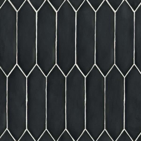 Reine 3  x 12  Picket Pattern Matte Ceramic Wall Tile in Black - DECREIBLA311PICM