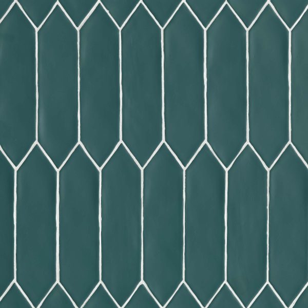 Reine 3  x 12  Picket Pattern Matte Ceramic Wall Tile in Dark Teal - DECREIDAT311PICM