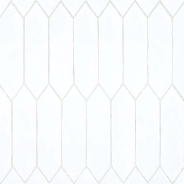 Reine 3  x 12  Picket Pattern Glossy Ceramic Wall Tile in White - DECREIWHI311PICG