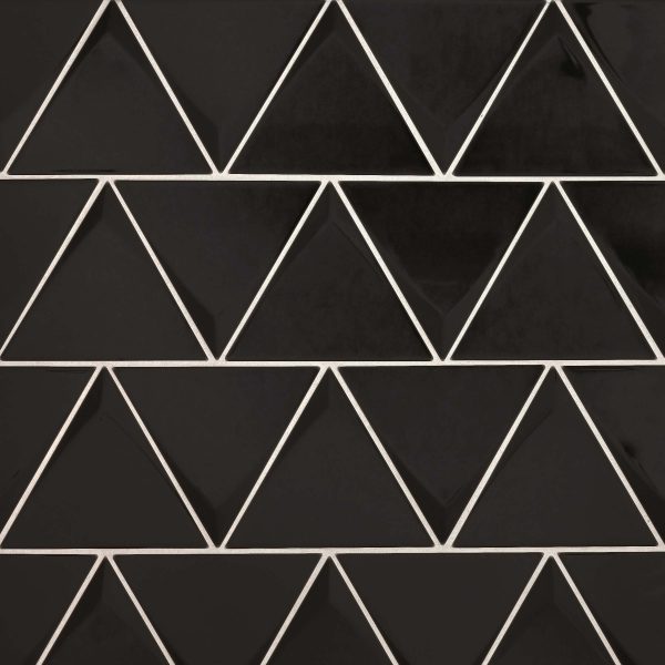 Triangolo 5  x 5  Wall Tile in Black - DECTRIBLA455M