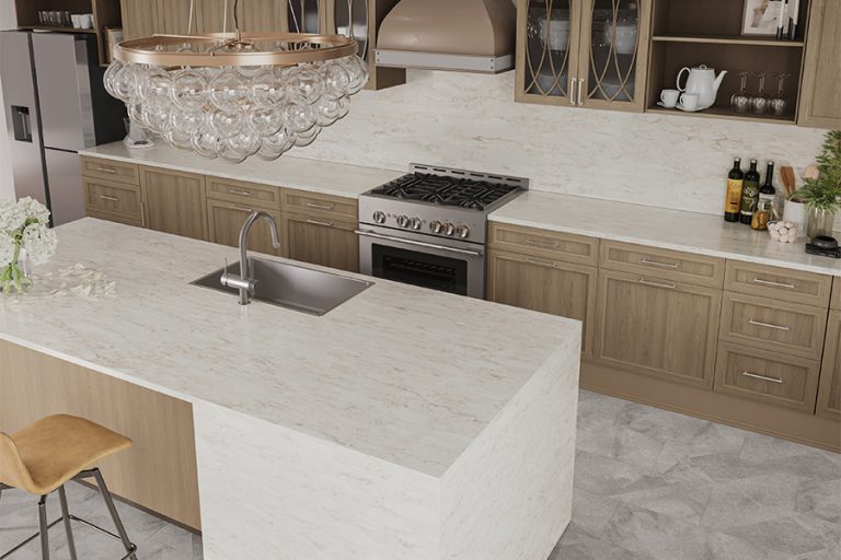 Kitchen Majestic White Quartz Dolomites CM Quartz