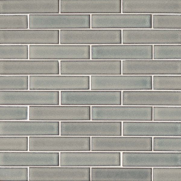 Seni 1  x 4  Floor & Wall Mosaic in Grey - LOESENGRE14STMOG