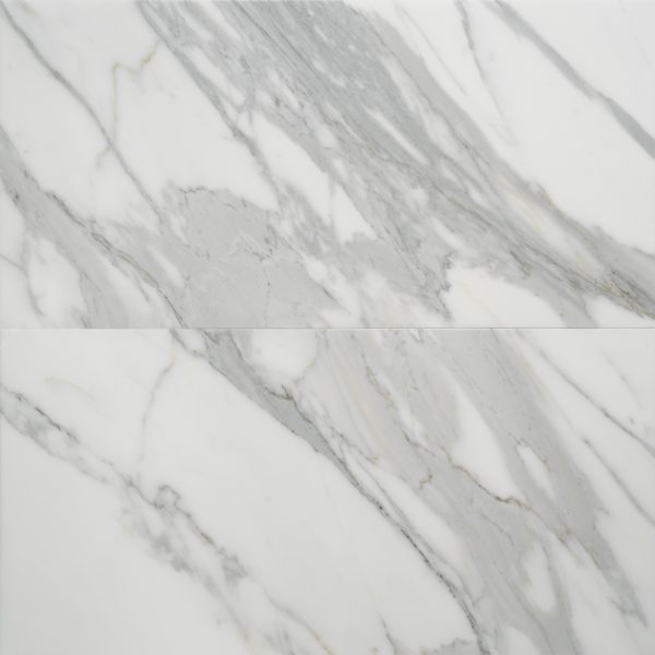 Calacatta 12  x 24  Honed Marble Tile in White - MRBCALORO1224H