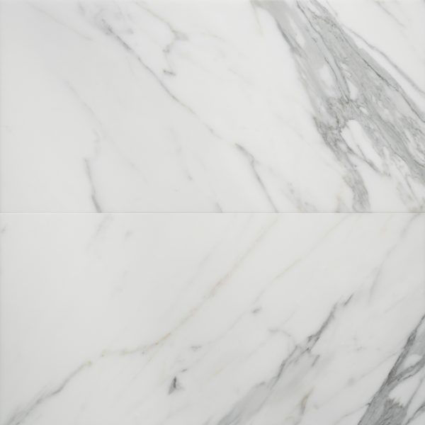 Calacatta 12  x 24  Polished Marble Tile in White - MRBCALORO1224P