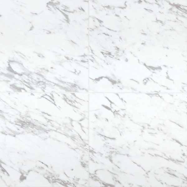 Calacatta 24  x 24  Polished Marble Tile in White - MRBCALORO2424P