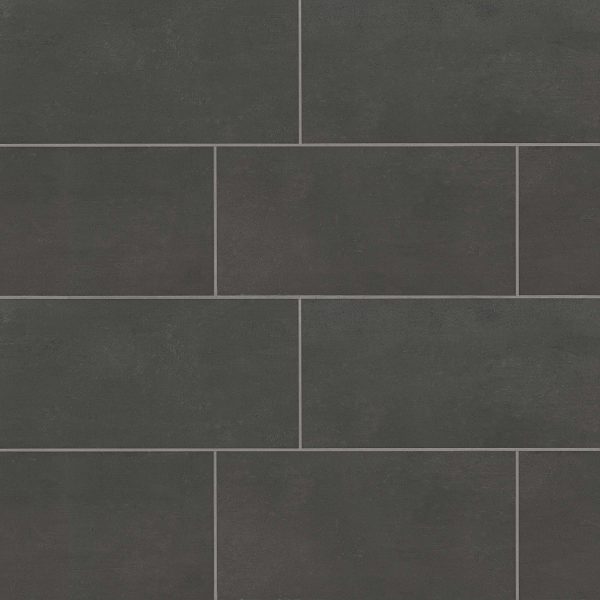 Simply Modern 12  x 24  Floor & Wall Tile in Black - STPSIMBL1224