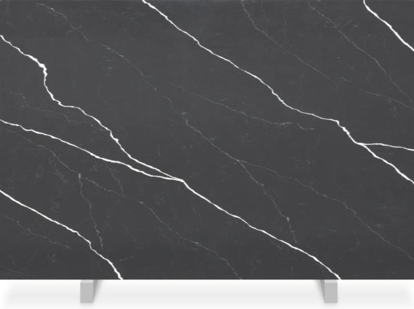 Majestic Marquina Polished Quartz Slab 63x126 3cm - 100003485