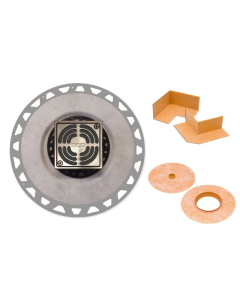 KERDI-DRAIN KIT · 2" PVC Flange & 4" Square Grate (Brushed Nickel)