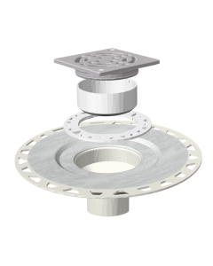 KERDI-DRAIN KIT with 2" PVC Flange & 4" Stainless Steel Grate