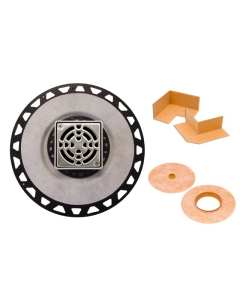 KERDI-DRAIN KIT · 2" ABS Flange & 4" Square Grate (Stainless Steel)