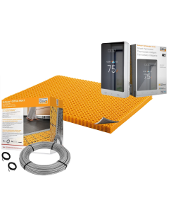 All in One Floor Heating Kit with 113 sq ft Cable, 158.5 sq ft INSULATED Membrane, WiFi Programmable Thermostat (120V)