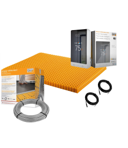 All in one Floor Heating Kit with 11 sq ft Cable, 25 sq ft Membrane, WiFi Programmable Thermostat (240V)