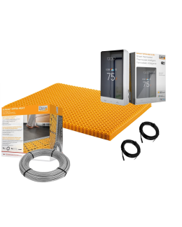 All in one Floor Heating Kit with 11 sq ft Cable, 25 sq ft Membrane, WiFi Programmable Thermostat (240V)