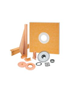 KERDI-SHOWER-KIT 48" x 48" PVC Flange 2" with Stainless Steel Grate