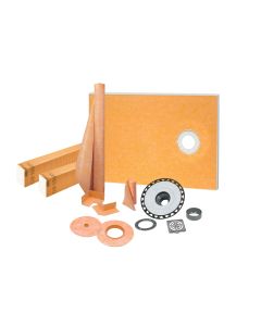 KERDI-SHOWER-KIT 38" x 60" Offset ABS Flange 2" with Stainless Steel Grate