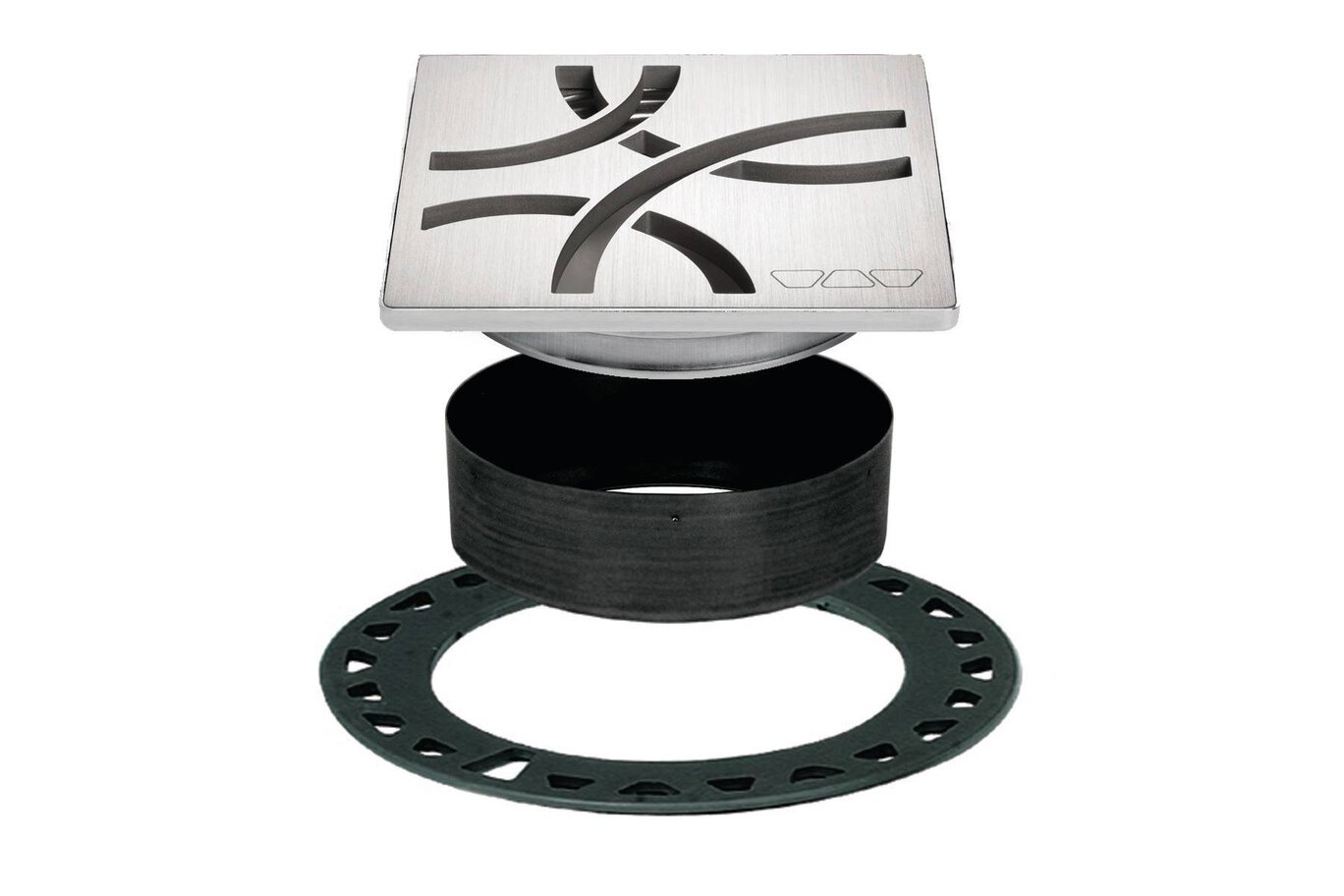 KERDI-DRAIN GRATE KIT 4" BRUSHED STN STEEL CURVE