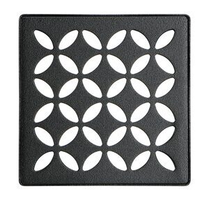 KERDI-DRAIN GRATE KIT 4" MATTE BLACK FLORAL