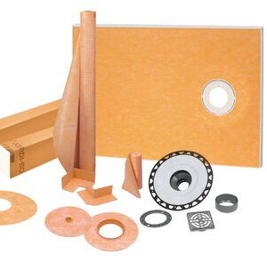 KERDI-SHOWER-KIT 38" X 60" OFFSET ABS STN STEEL