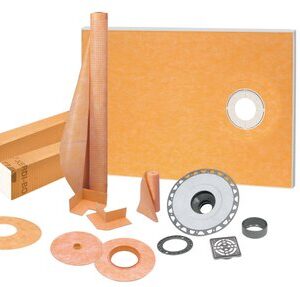 KERDI-SHOWER-KIT 38" X 60" OFFSET PVC STN STEEL