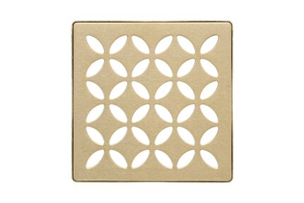 KERDI-DRAIN GRATE KIT 4" BR CLASSIC GOLD FLORAL