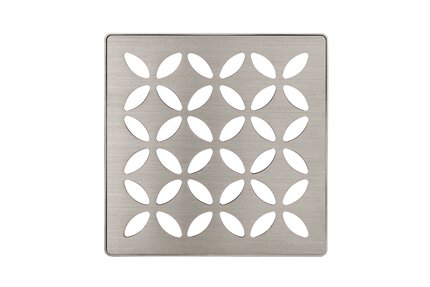 KERDI-DRAIN GRATE KIT 4" BRUSHED NICKEL FLORAL