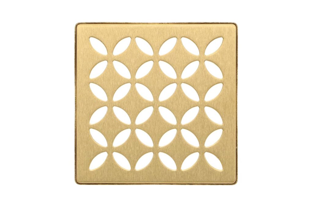 KERDI-DRAIN GRATE KIT 4" BR VINTAGE GOLD FLORAL