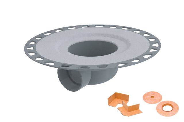 KERDI-DRAIN PVC HORIZ OUTLET - NO CORNERS/SEALS