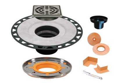 KERDI-DRAIN-A 5-1/2 ADAPT KIT 4" SS GRATE KERDI-DRAIN-A 5-1/2 ADAPT KIT 4" SS GRATE