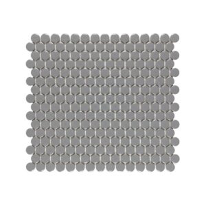 GREY GLOSSY 3/4 INCH PENNY ROUND PORC MOS 12"x12" - ANTHPOPRGG