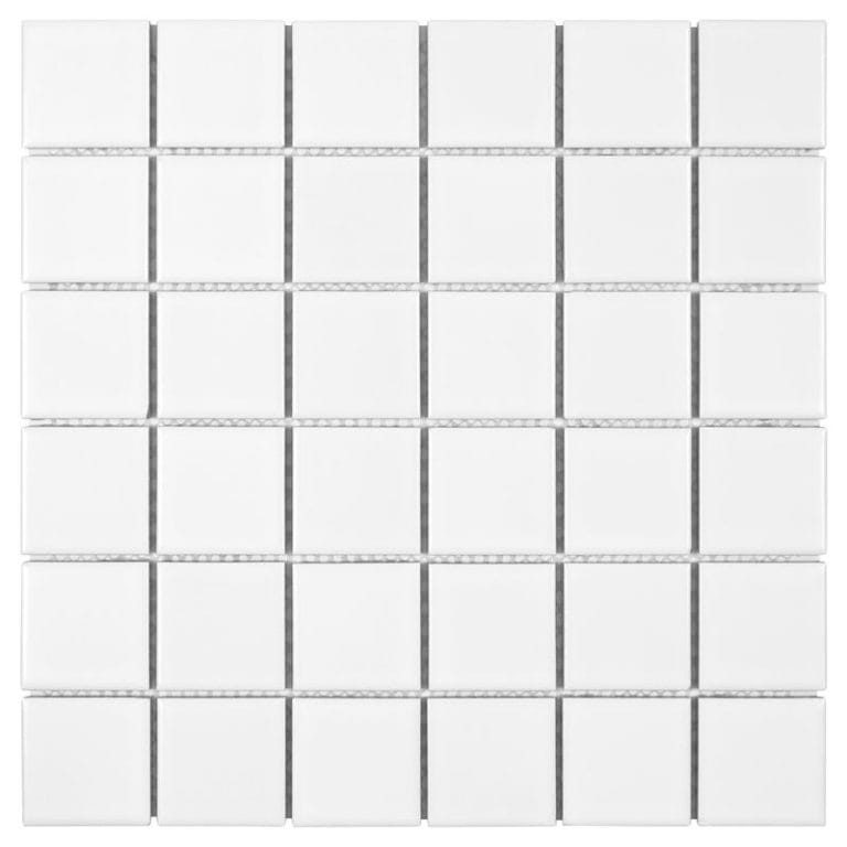 White Matte 2×2 Square Porc Mos - Anthology Tile - ANTHPOSW