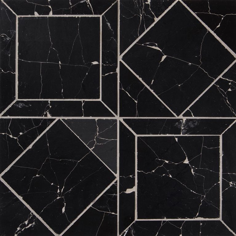 Marble Systems - Black Honed Palazzo Marble Mosaic 12x12 - MS60018