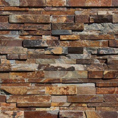 Natural Gold Slate 6X24 Splitface Ledger Panel #LP65624SF - Icontile - LP65624SF