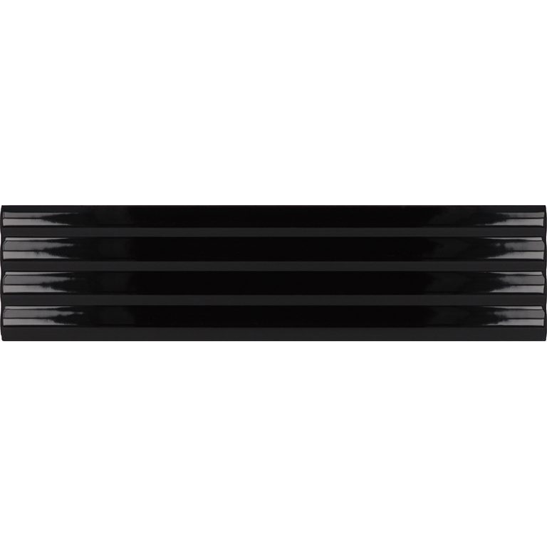 Ridge Black Deco Gloss - Mir Mosaic - RID-BLK-DEC-GL