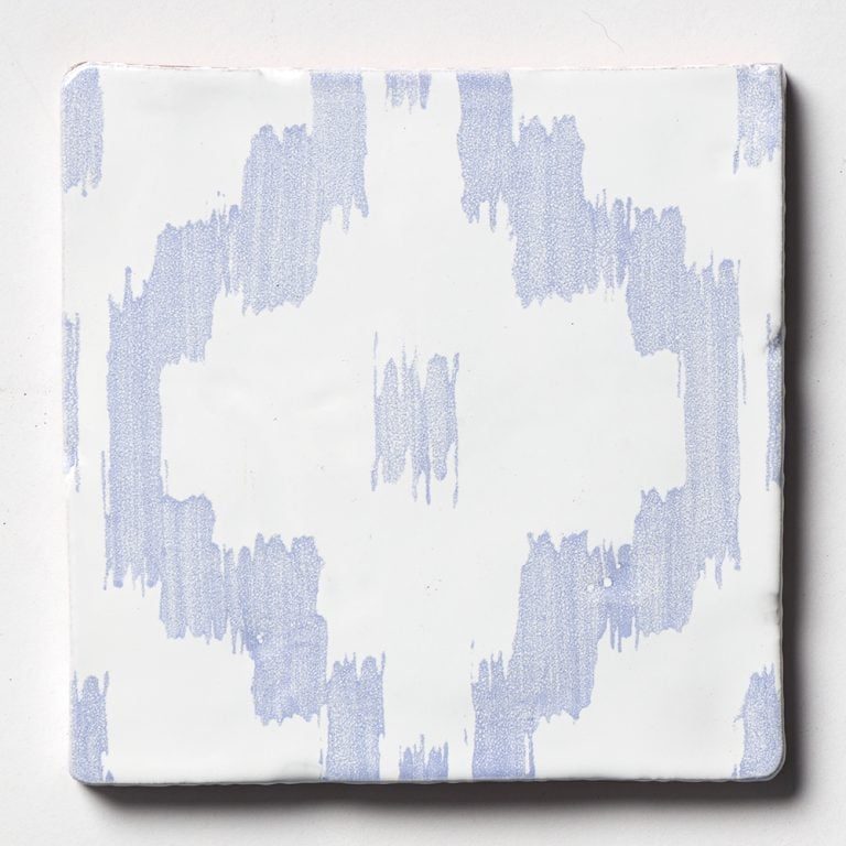 Marble Systems - Indigo Wash Ikat Glossy Ceramic Tile 6x6 - TL80362