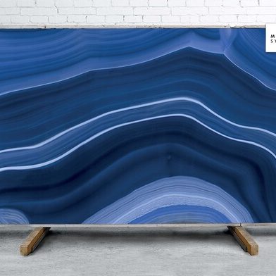 Agata Blu A Lappato Lucido Porcelain Slab 64x128