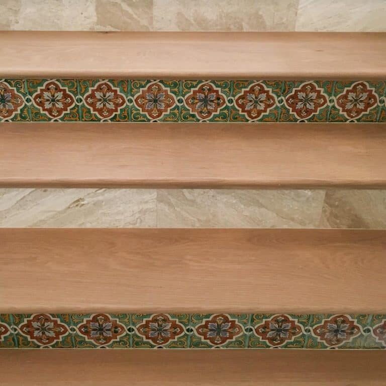 Solid Treads with Spanish Tile
