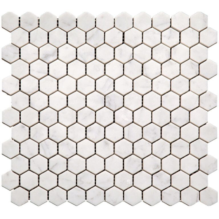 Carrara Hex 1X1 Polished - Mir Mosaic - KB-G02P