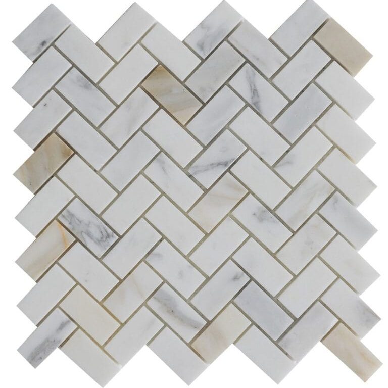 Calacatta Gold Marble 1×2 Herringbone - Icontile - M3612125H