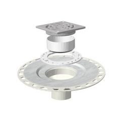 KERDI-DRAIN KIT · 3" SS Flange & 6" Square Grate (Stainless Steel)