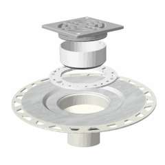 KERDI-DRAIN KIT with 2" PVC Flange & 4" Stainless Steel Grate