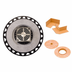 KERDI-DRAIN KIT · 2" ABS Flange & 4" Square Grate (Brushed Nickel)