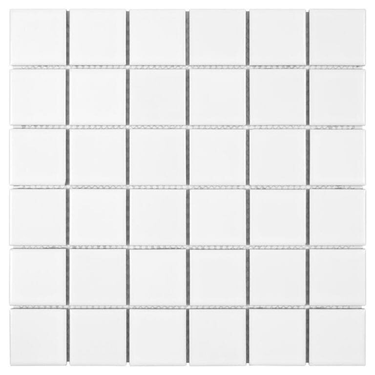 White Matte 2×2 Square Porc Mos - Anthology Tile - ANTHPOSW