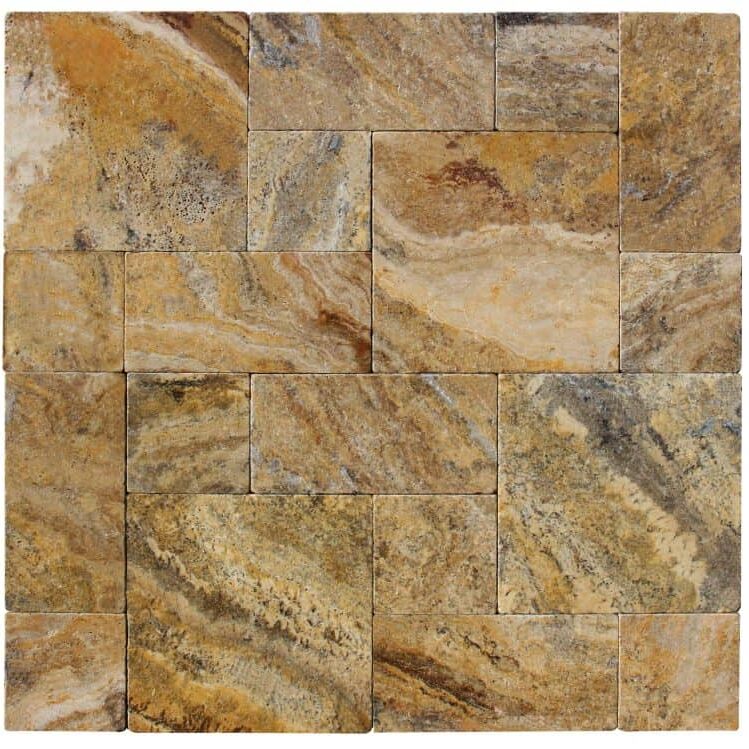 Autumn Leaves Roman Pattern Tumbled Paver 3cm - Icontile - P253199