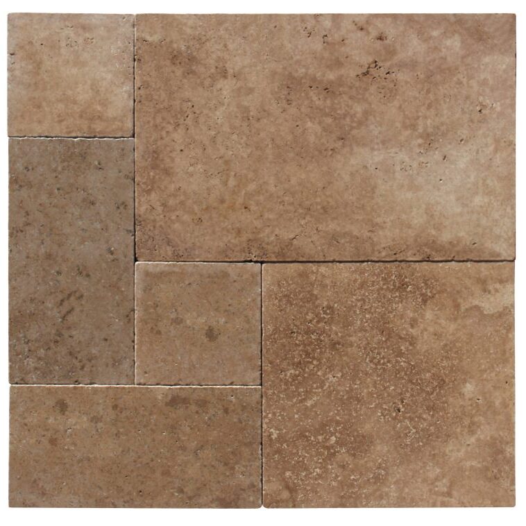 Chocolate Brown (Walnut) French Pattern Tumbled Paver 3cm - Icontile - P223099