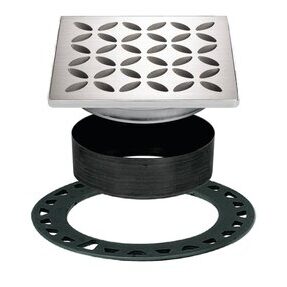 KERDI-DRAIN GRATE KIT 4" BRUSHED STN STEEL FLORAL