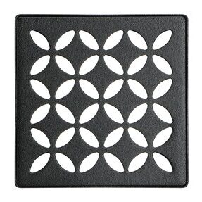 KERDI-DRAIN GRATE KIT 4" MATTE BLACK FLORAL