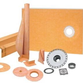 KERDI-SHOWER-KIT 38" X 60" OFFSET PVC STN STEEL