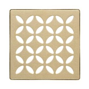 KERDI-DRAIN GRATE KIT 4" BR CLASSIC GOLD FLORAL