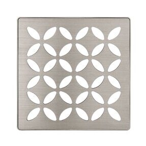 KERDI-DRAIN GRATE KIT 4" BRUSHED NICKEL FLORAL