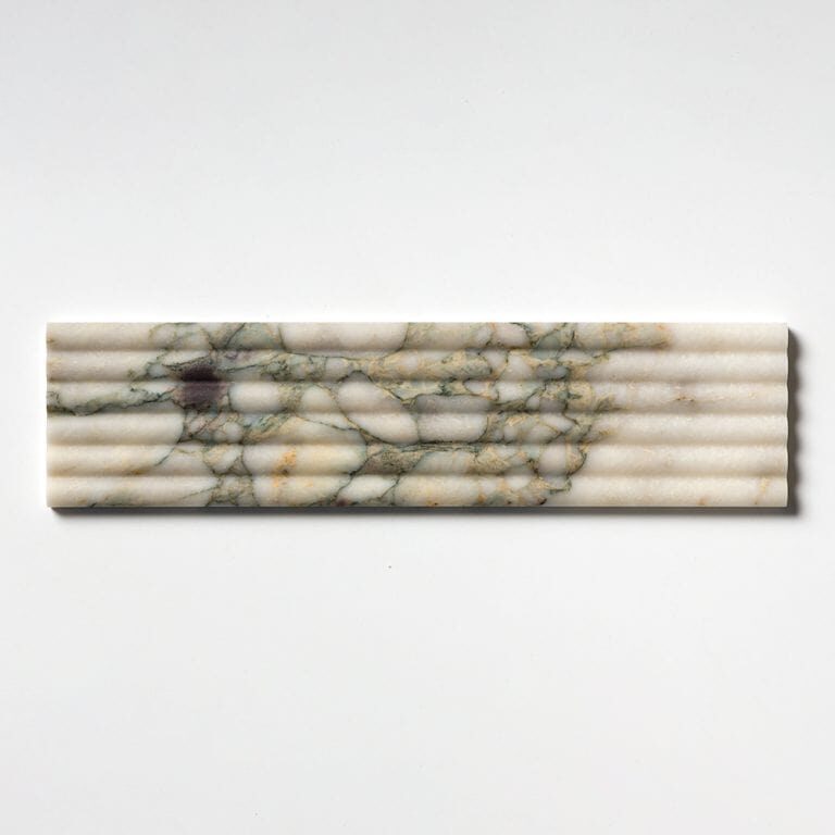 Marble Systems - Calacatta Green Honed Flute Trim Marble Tile 6x24 - ML00980